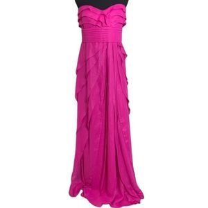 COPY - Adrianna Pappel fuschia strapless flowy layered formal dress size 8